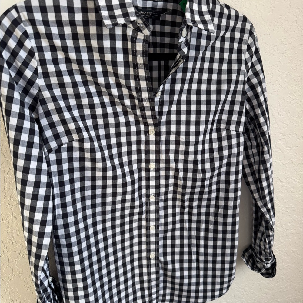 Banana Republic Black and White Plaid Men's Shirt